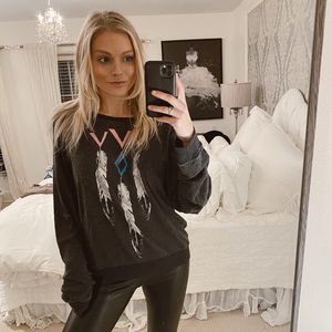 Wildfox sweater with feathers